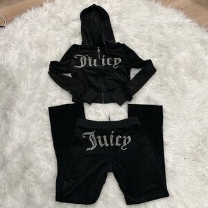 Juicy Couture Black Velour sweatsuit